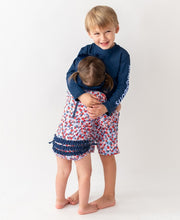 Cargar imagen en el visor de la galería, Red White and Bloom Swim Trunks