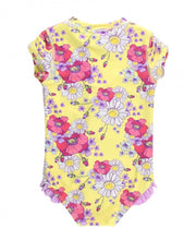 Cargar imagen en el visor de la galería, Girls Daisy Delight Short Sleeve One Piece Rash Guard
