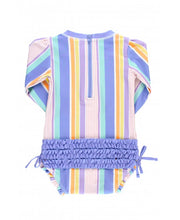 Cargar imagen en el visor de la galería, Rainbow Lane Stripe Long Sleeve One Piece Rash Guard