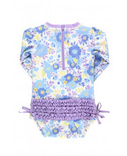 Cargar imagen en el visor de la galería, Pristine Blooms Long Sleeve One Piece Rash Guard