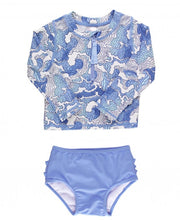 Cargar imagen en el visor de la galería, Ocean Camo Long Sleeve Zipper Rash Guard