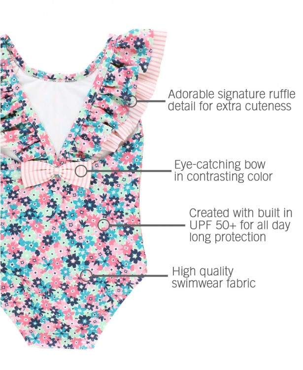 Water Lilies Ruffle V-Back One Piece – Mio Bambino