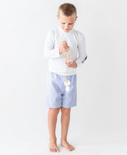 Cargar imagen en el visor de la galería, Periwinkle Blue Seersucker Swim Trunks