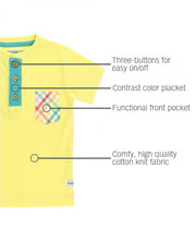 Cargar imagen en el visor de la galería, Rainbow Gingham Shorts & Lemon Pocket Henley Set
