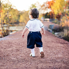 Cargar imagen en el visor de la galería, 2-Piece Navy Smocked Bobby Suit