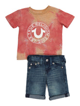 Cargar imagen en el visor de la galería, Tie Dye Logo Tee And Denim Short Set