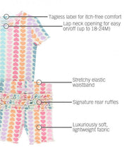 Cargar imagen en el visor de la galería, Rainbow Hearts Snuggly 2pc Ruffled Pajamas