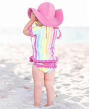 Cargar imagen en el visor de la galería, Rainbow Dream Stripe Rash Guard Bikini