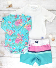 Cargar imagen en el visor de la galería, Aqua Color Block Swim Trunks