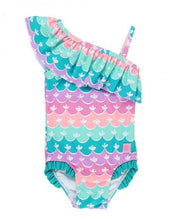 Cargar imagen en el visor de la galería, Mermaid One Shoulder Ruffle One Piece