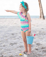 Cargar imagen en el visor de la galería, Mermaid One Shoulder Ruffle One Piece