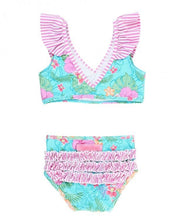 Cargar imagen en el visor de la galería, Orchid Oasis Seersucker Ruffle Bikini