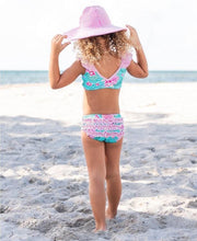 Cargar imagen en el visor de la galería, Orchid Oasis Seersucker Ruffle Bikini