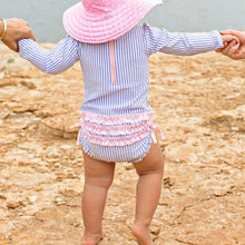 Cargar imagen en el visor de la galería, Seersucker Long Sleeve Rash Guard One Piece