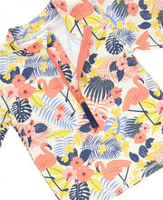 Cargar imagen en el visor de la galería, Tropical Flamingo Long Sleeve Zipper Rash Guard Bikini