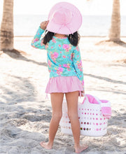 Cargar imagen en el visor de la galería, Orchid Oasis Long Sleeve Rash Guard Skirted Bikini