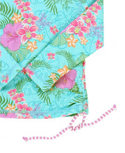 Cargar imagen en el visor de la galería, Orchid Oasis Long Sleeve Rash Guard Skirted Bikini