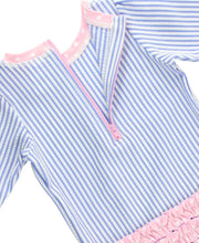 Cargar imagen en el visor de la galería, Seersucker Long Sleeve Rash Guard One Piece