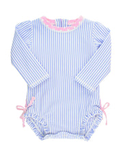 Cargar imagen en el visor de la galería, Seersucker Long Sleeve Rash Guard One Piece
