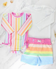 Cargar imagen en el visor de la galería, Rainbow Multi-Stripe Swim Trunks