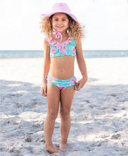 Cargar imagen en el visor de la galería, Orchid Oasis Seersucker Ruffle Bikini