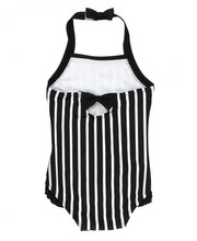 Cargar imagen en el visor de la galería, Black & White Stripe Halter One Piece
