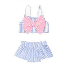 Cargar imagen en el visor de la galería, Periwinkle Blue Seersucker Bow Skirted Bikini