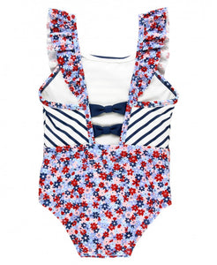 Red White and Bloom Pinafore One Piece