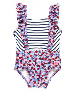 Red White and Bloom Pinafore One Piece