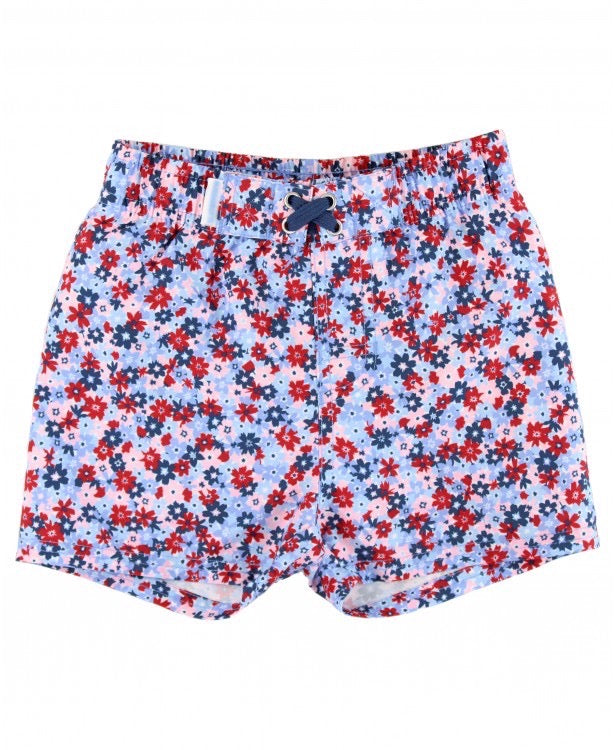 Red White and Bloom Swim Trunks