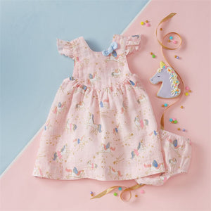 Fairy Unicorn Muslin Dress & Bloomer Set