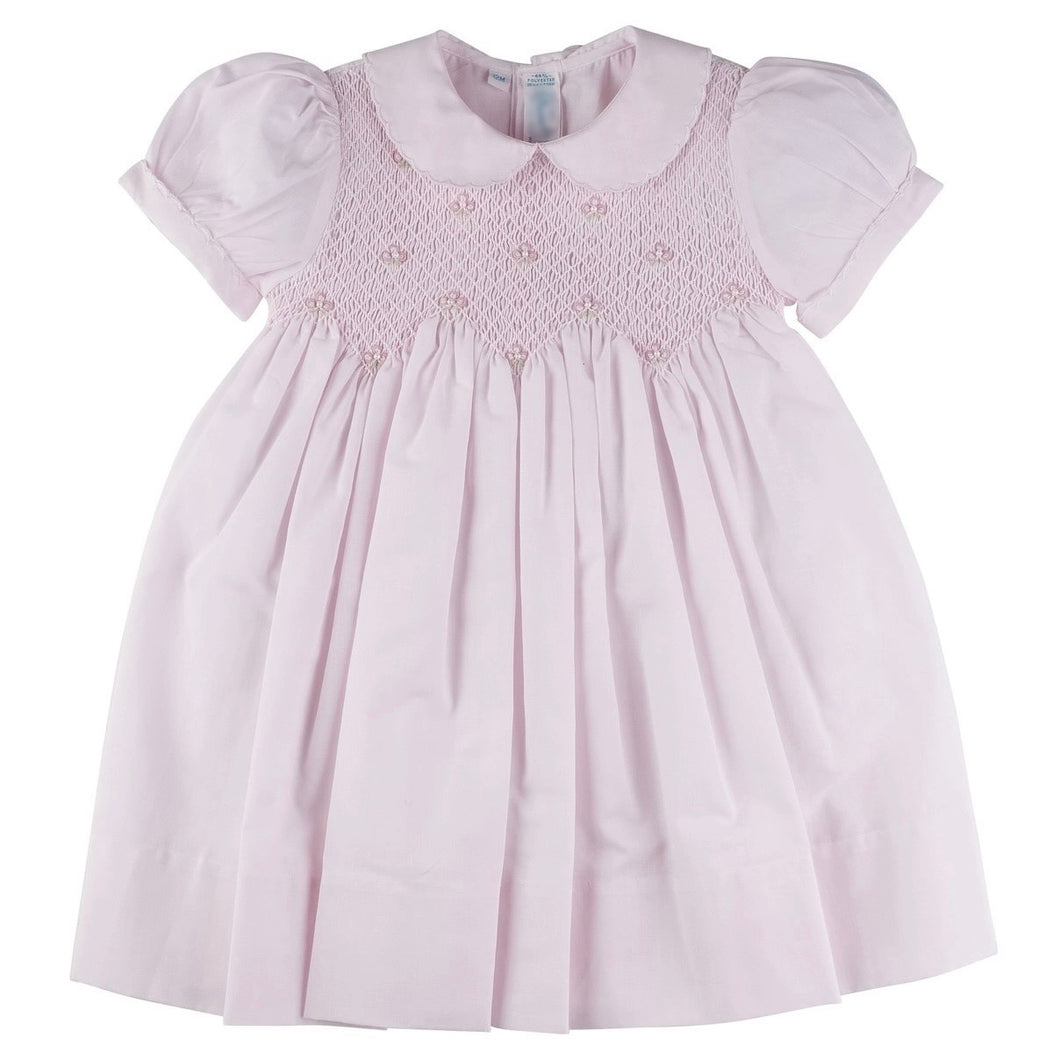 Scalloped Pearl Smocked Dress