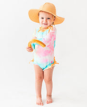 Cargar imagen en el visor de la galería, Rainbow Tie Dye Long Sleeve One Piece Rash Guard
