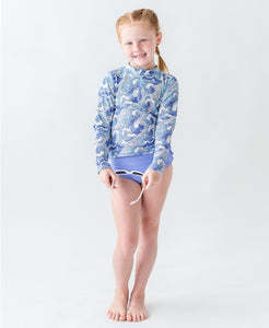 Ocean Camo Long Sleeve Zipper Rash Guard