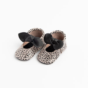 Glossy Leopard Knotted Bow Mocc