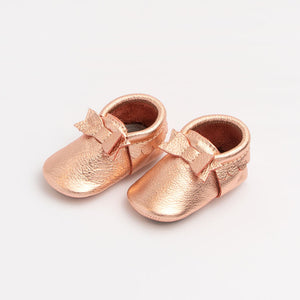 Rose Gold Bow Mocc Mini Sole