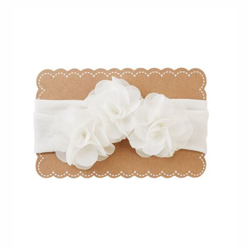 Chiffon Flower Headband -White