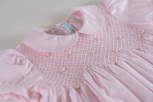 Scalloped Pearl Smocked Dress