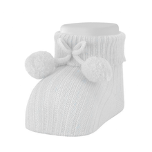 Cargar imagen en el visor de la galería, Ribbed Folded Cuff Booties with Pom Pom
