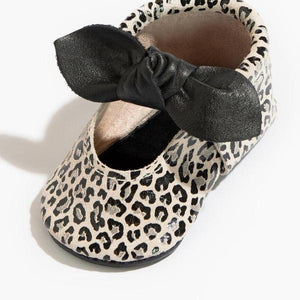 Glossy Leopard Knotted Bow Mocc Mini Sole