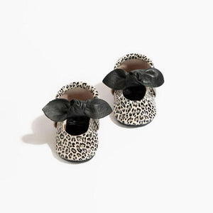 Glossy Leopard Knotted Bow Mocc Mini Sole