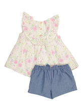 Cargar imagen en el visor de la galería, Floral Tunic Chambray Short Set With Headband
