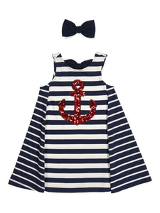 Anchor Dress With Hair Clip