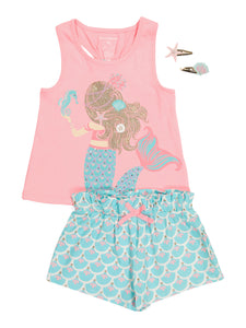 Girls 2pc Mermaid Short Set