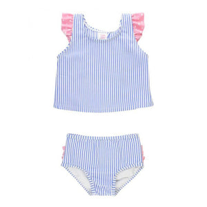 Periwinkle Blue Seersucker Tulip Back Tankini