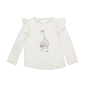 Ivory Dancing Goose Ruffle Tee