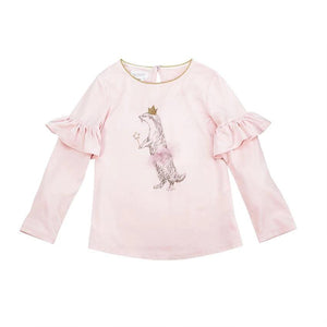 Pink Dancing Otter Ruffle Tee