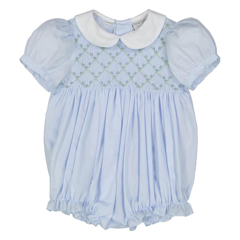 Diamond Smocked Rosebud Bubble