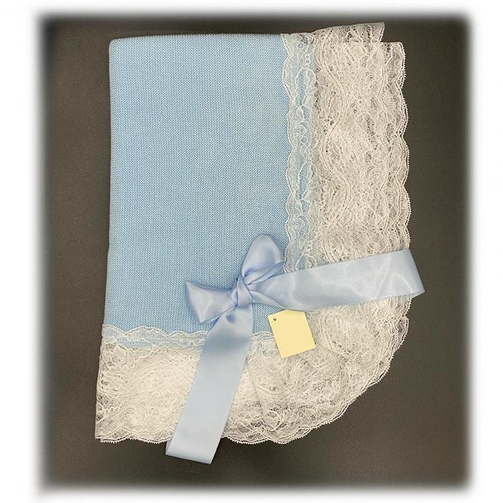 Blue Blanket with Lace