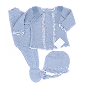 Blue Knit 3 pcs Set